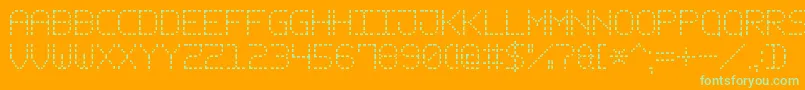 Шрифт DashPixel7 – зелёные шрифты на оранжевом фоне