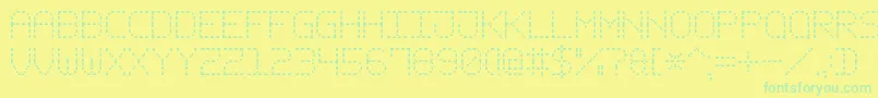 DashPixel7-Schriftart – Grüne Schriften auf gelbem Hintergrund