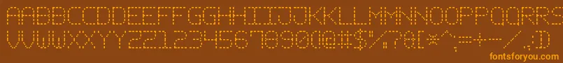 DashPixel7-fontti – oranssit fontit ruskealla taustalla