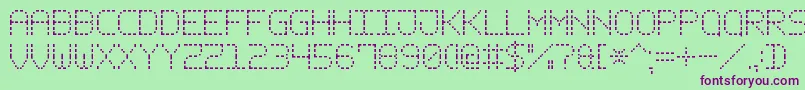 DashPixel7 Font – Purple Fonts on Green Background