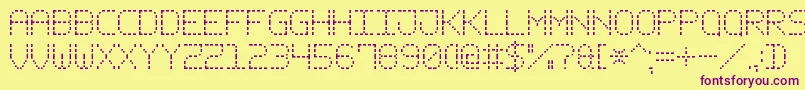 DashPixel7 Font – Purple Fonts on Yellow Background
