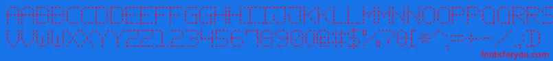 Police DashPixel7 – polices rouges sur fond bleu