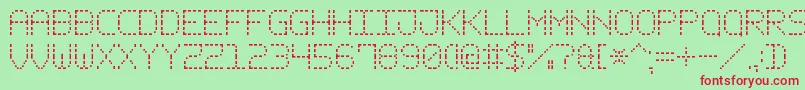 DashPixel7 Font – Red Fonts on Green Background