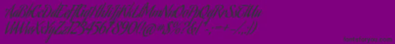 AguafinaScriptRegular-Schriftart – Schwarze Schriften auf violettem Hintergrund