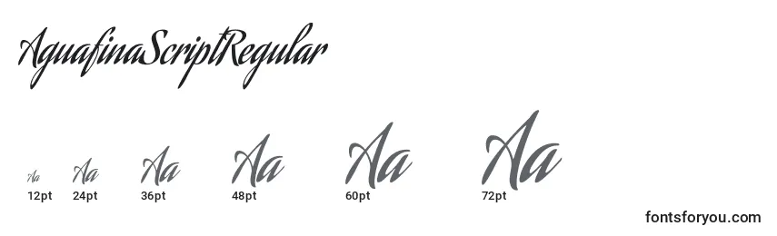 AguafinaScriptRegular Font Sizes