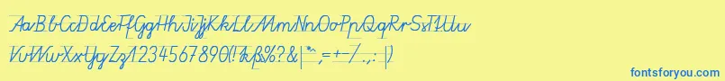 GruenewaldVa1k Font – Blue Fonts on Yellow Background