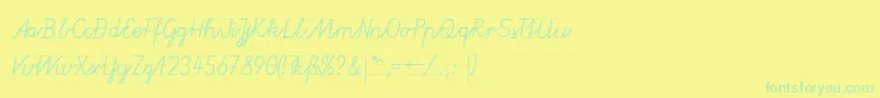 GruenewaldVa1k Font – Green Fonts on Yellow Background