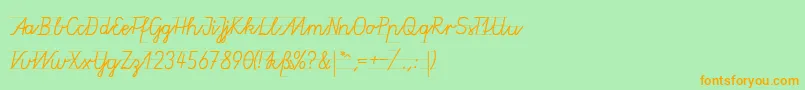 GruenewaldVa1k-Schriftart – Orangefarbene Schriften auf grünem Hintergrund