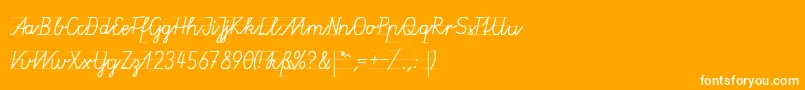 GruenewaldVa1k-Schriftart – Weiße Schriften auf orangefarbenem Hintergrund