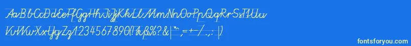 フォントGruenewaldVa1k – 黄色の文字、青い背景