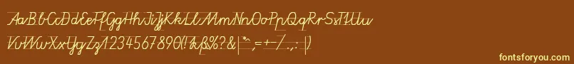 GruenewaldVa1k-fontti – keltaiset fontit ruskealla taustalla