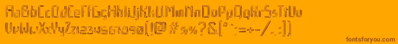 Qebrada-Schriftart – Braune Schriften auf orangefarbenem Hintergrund