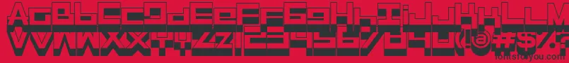 フォントRasegpl ffy – 赤い背景に黒い文字