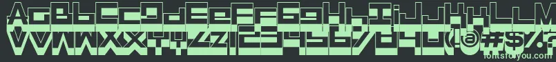 フォントRasegpl ffy – 黒い背景に緑の文字