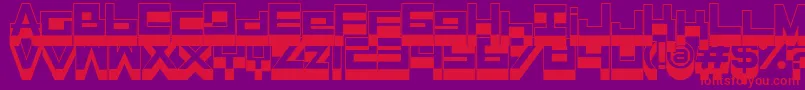フォントRasegpl ffy – 紫の背景に赤い文字