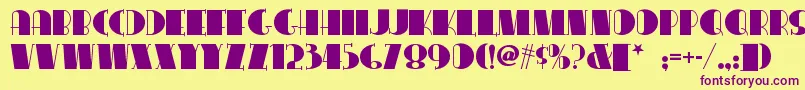 Congalinenf Font – Purple Fonts on Yellow Background