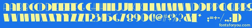 Congalinenf Font – Yellow Fonts on Blue Background