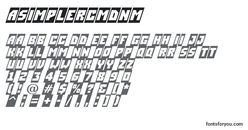A fonte ASimplercmdnm – alfabeto, números, caracteres especiais