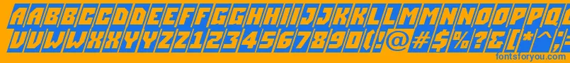 Шрифт ASimplercmdnm – синие шрифты на оранжевом фоне