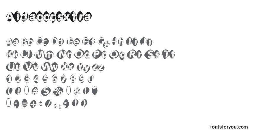 A fonte Aidaoopsxtra – alfabeto, números, caracteres especiais