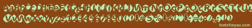 Aidaoopsxtra Font – Green Fonts on Brown Background