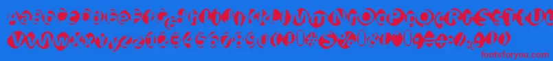 Aidaoopsxtra Font – Red Fonts on Blue Background