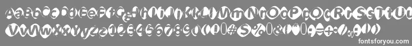 Aidaoopsxtra-Schriftart – Weiße Schriften auf grauem Hintergrund