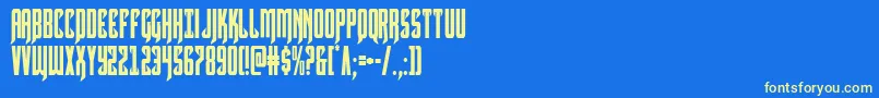 Hawkmooncond Font – Yellow Fonts on Blue Background