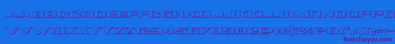 Tigershark3D-Schriftart – Violette Schriften auf blauem Hintergrund