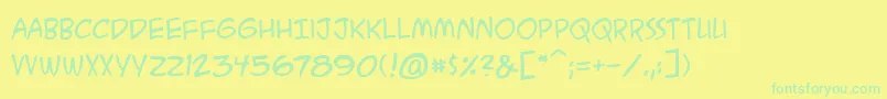 Czcionka AcmesecretagentbbReg – zielone czcionki na żółtym tle
