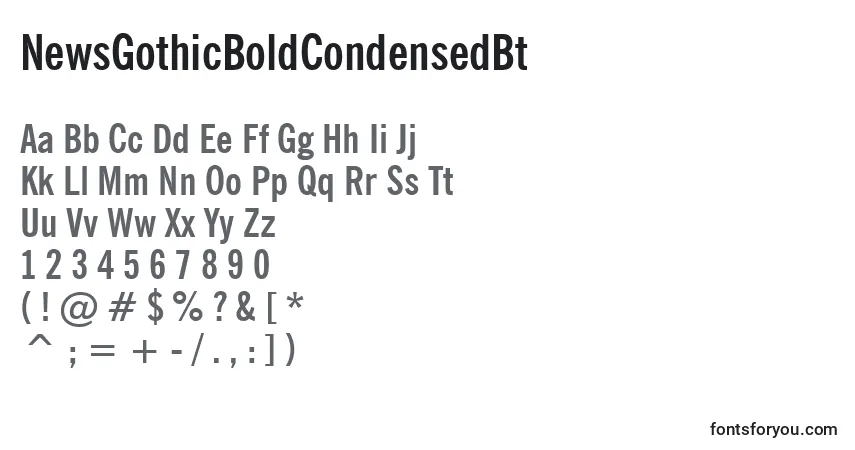 NewsGothicBoldCondensedBt font – alphabet, numbers, special characters