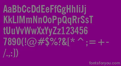 NewsGothicBoldCondensedBt font – Gray Fonts On Purple Background