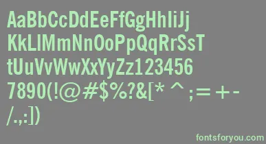 NewsGothicBoldCondensedBt font – Green Fonts On Gray Background