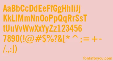 NewsGothicBoldCondensedBt font – Orange Fonts On Pink Background