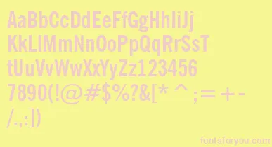 NewsGothicBoldCondensedBt font – Pink Fonts On Yellow Background