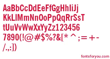 NewsGothicBoldCondensedBt font – Red Fonts On White Background