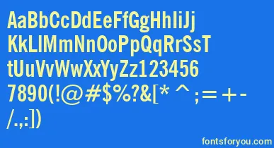 NewsGothicBoldCondensedBt font – Yellow Fonts On Blue Background