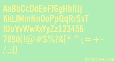 NewsGothicBoldCondensedBt font – Yellow Fonts On Green Background