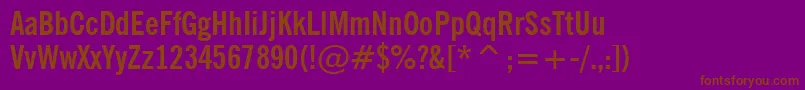 NewsGothicBoldCondensedBt Font – Brown Fonts on Purple Background