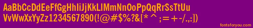 NewsGothicBoldCondensedBt Font – Orange Fonts on Purple Background