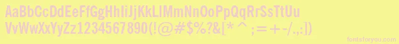 NewsGothicBoldCondensedBt Font – Pink Fonts on Yellow Background