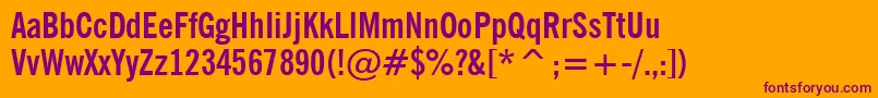 NewsGothicBoldCondensedBt Font – Purple Fonts on Orange Background