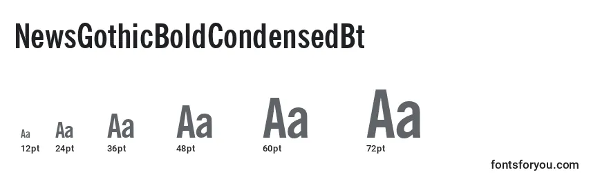 NewsGothicBoldCondensedBt font sizes