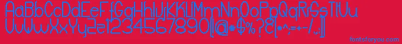 Czcionka KeylaBold – niebieskie czcionki na czerwonym tle