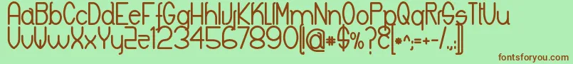フォントKeylaBold – 緑の背景に茶色のフォント
