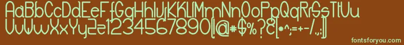 フォントKeylaBold – 緑色の文字が茶色の背景にあります。