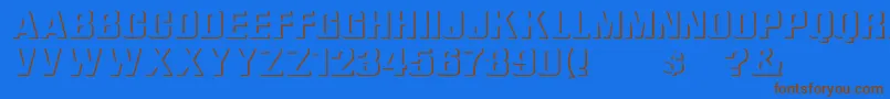 フォントWhata ffy – 茶色の文字が青い背景にあります。