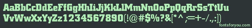 フォントBorghsNormal – 黒い背景に緑の文字