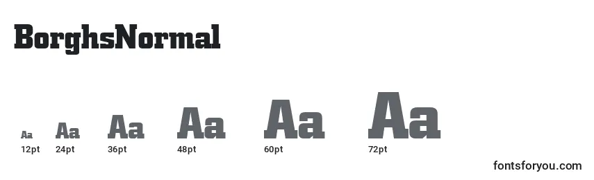 BorghsNormal Font Sizes