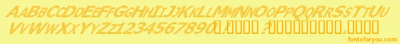 フォントWheri – オレンジの文字が黄色の背景にあります。